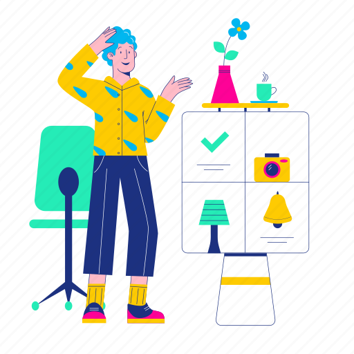 Office, job, workplace, employee, character, presentation, desk illustration - Download on Iconfinder