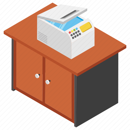 Office equipment, printer, printer table, printing documents, workplace icon - Download on Iconfinder