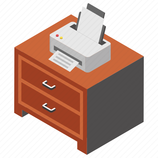 Office equipment, printer, printer table, printing documents, workplace icon - Download on Iconfinder