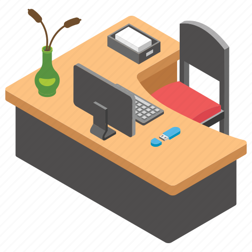 Director desk, employer table, office, work desk, workplace icon - Download on Iconfinder