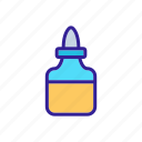 bottle, jar, lid, oil, package, protruding, pump