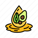 avocado, seed, oil, liquid, yellow, drop