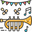 trumpet, music, party, celebration 