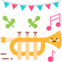 trumpet, music, party, celebration