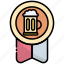 badge, award, medal, beer, alcohol, drink, beverage\ 