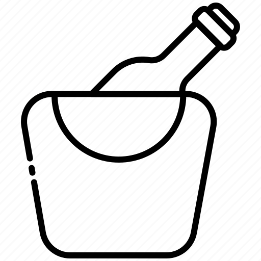 Ice bucket, ice, bucket, bottle, alcohol, beverage, beer icon - Download on Iconfinder