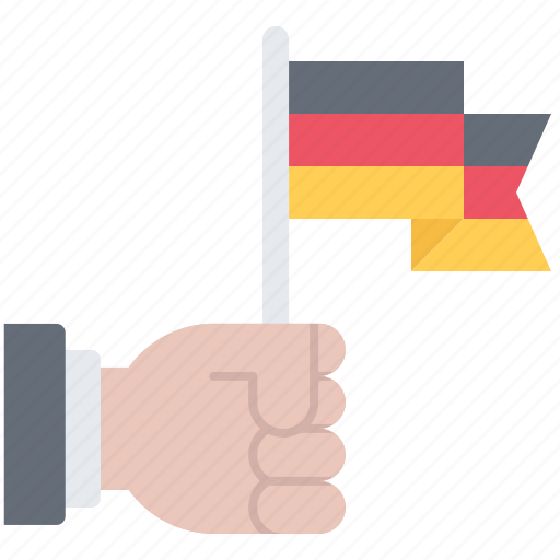 Flag, hand, oktoberfest, germany, country, culture, international icon - Download on Iconfinder