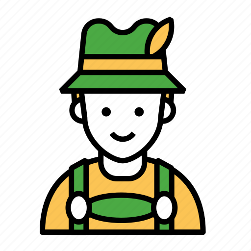 Oktoberfest, lederhosen, bavarian, man, traditional, tyrolean, avatar icon - Download on Iconfinder
