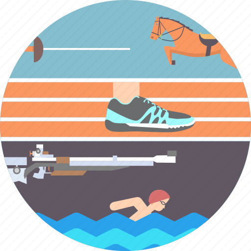 Athletics, fencing, olympics, pentathlon, shooting, swimming icon - Download on Iconfinder