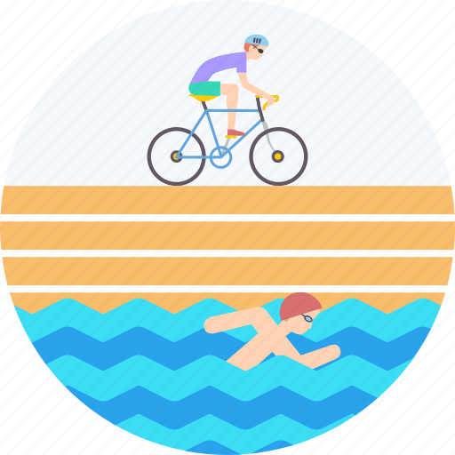Cycling, running, swimming, triathlon icon - Download on Iconfinder