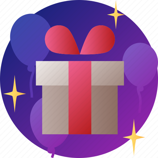 Balloons, birthday, congratulation, gift, gift box, present, onboarding icon - Download on Iconfinder