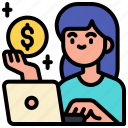 business, online, computer, businesswoman, working, wfh, earning