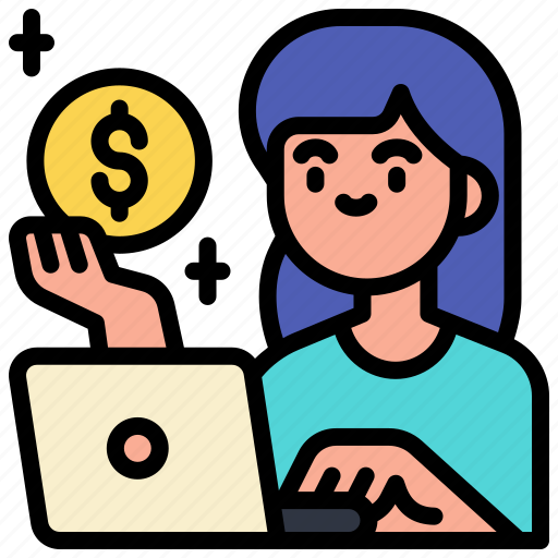 Business, online, computer, businesswoman, working, wfh, earning icon - Download on Iconfinder