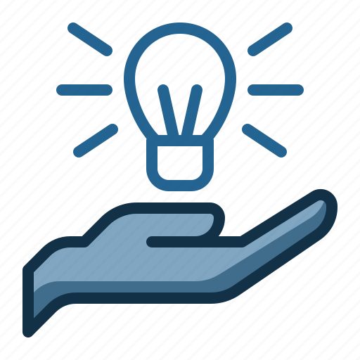 Knowledge, creative, innovation, hand, light bulb icon - Download on Iconfinder