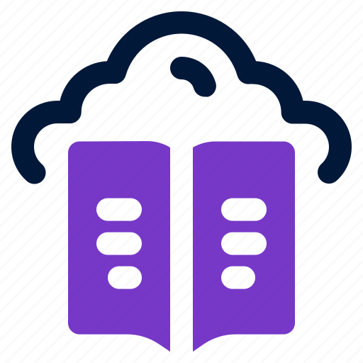 Cloud, storage, book, library, education icon - Download on Iconfinder