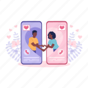 long-distance relationship, holding hands, online dating, dating app