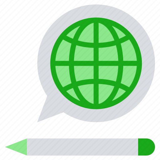 Communication, education, globe, internet, online education, pencil icon - Download on Iconfinder