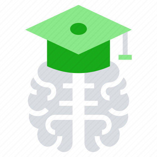 Brain, creative, diploma, education, graduation cap, knowledge, thoughts icon - Download on Iconfinder