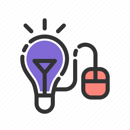 Elearning, idea, light bulb, mouse, online learning, study icon - Download on Iconfinder
