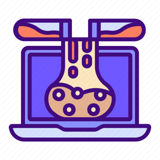Erlenmeyer, flask, laptop, chemical, education, test, tube icon - Download on Iconfinder