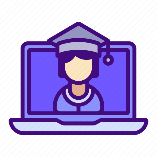 Graduation, cap, laptop, graduate, education, student, online icon - Download on Iconfinder