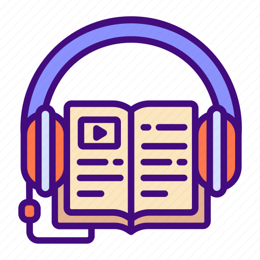 Headphone, music, book, lesson, learn, digital book icon - Download on Iconfinder