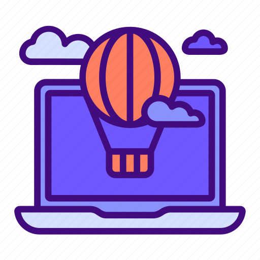 Air, balloon, laptop, online, education, learning, study icon - Download on Iconfinder