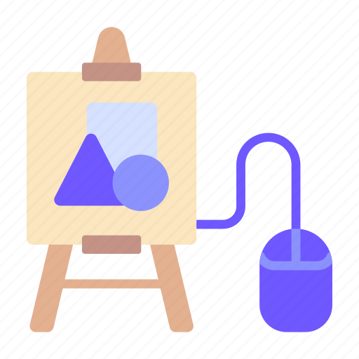 Easel, painting, mouse, art, painter, education, online icon - Download on Iconfinder