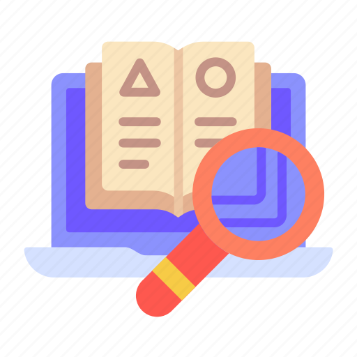 Search, knowledge, laptop, books, online, education, learning icon - Download on Iconfinder