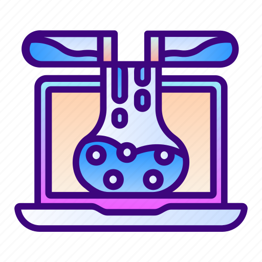 Erlenmeyer, flask, laptop, chemical, education, test, tube icon - Download on Iconfinder