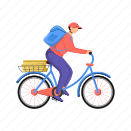 pizza, deliveryman, food, courier, cyclist 