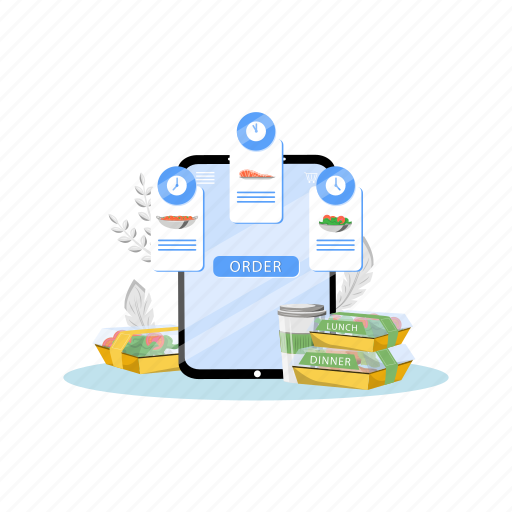 Smartphone, moblie phone, ready to eat, prepared, meal illustration - Download on Iconfinder