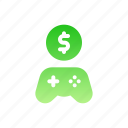 monetization, gaming, dollar, gamepad, money