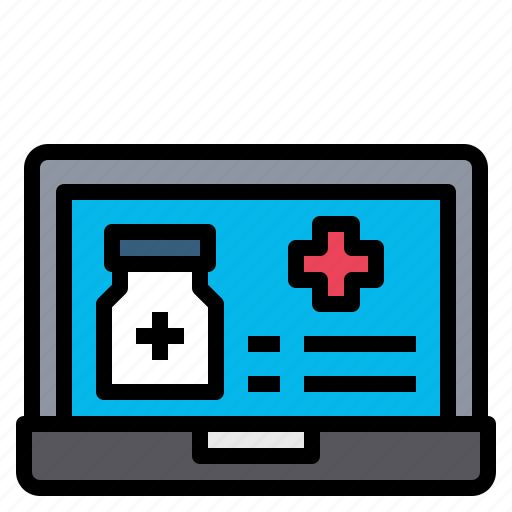 Laptop, computer, healthcare, online, medicine, technology icon - Download on Iconfinder