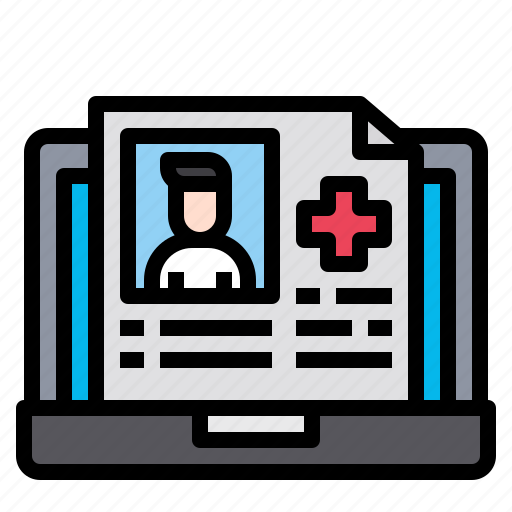Laptop, file, healthcare, medical, technology icon - Download on Iconfinder