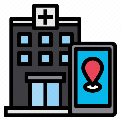 Smartphone, location, hospital icon - Download on Iconfinder