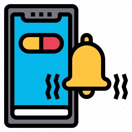 Smartphone, notification, healthcare, online, medicine, bell icon - Download on Iconfinder