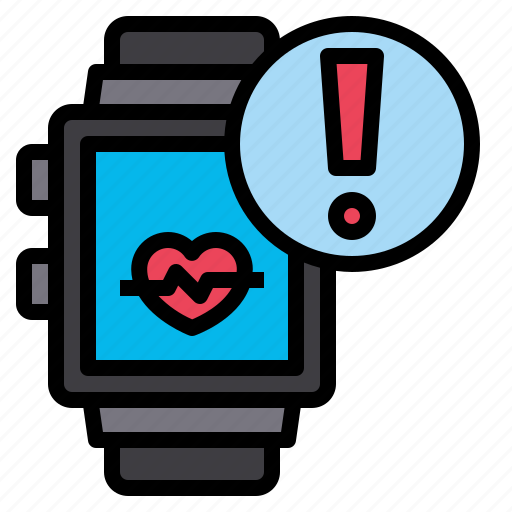 Smartwatch, notification, heart, rate, healthcare, medicine icon - Download on Iconfinder