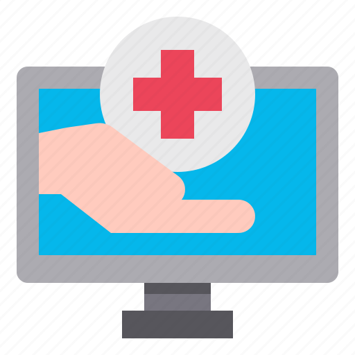 Monitor, healthcare, medical, technology, hand, computer icon - Download on Iconfinder