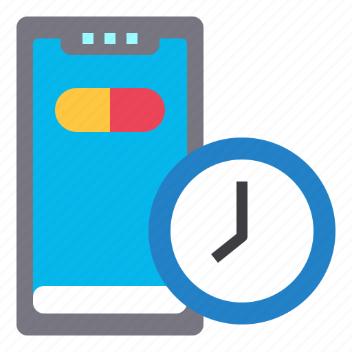 Smartphone, medicine, healthcare, medical, clock, time icon - Download on Iconfinder