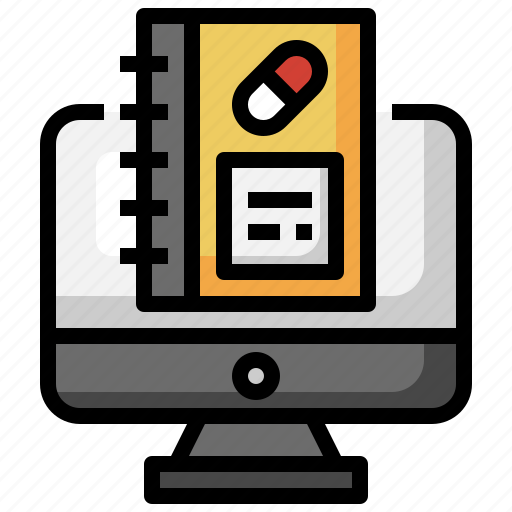 Online, pharmacy, drug, pill, information, computer icon - Download on Iconfinder
