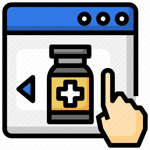 Online, pharmacy, drug, pill, web, browser, medicine icon - Download on Iconfinder