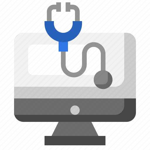 Stethoscope, medical, computer, app, online icon - Download on Iconfinder