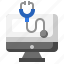 stethoscope, medical, computer, app, online 