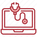 stethoscope, medical, laptop, app, online