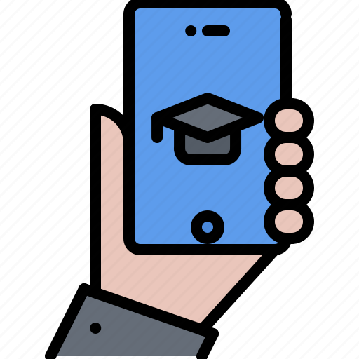 Education, hand, learning, message, online, phone, training icon - Download on Iconfinder