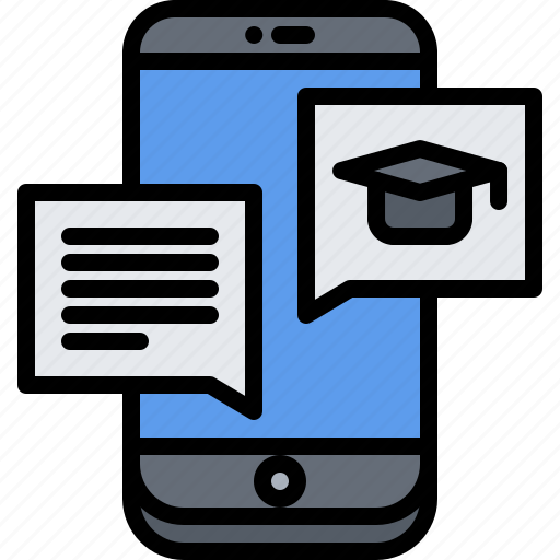 Education, learning, message, messenger, online, phone, training icon - Download on Iconfinder