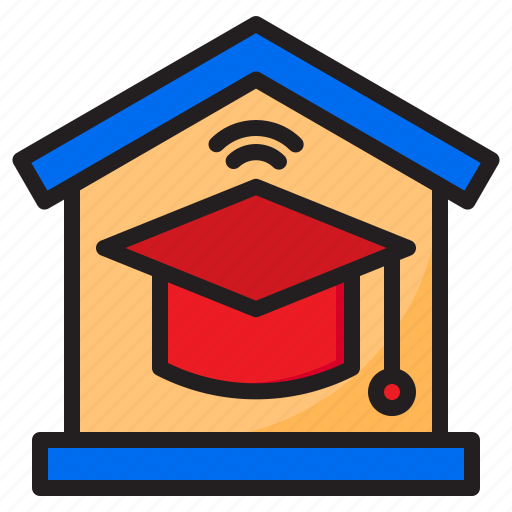 Home, online, learning, degree, education, graduate icon - Download on Iconfinder