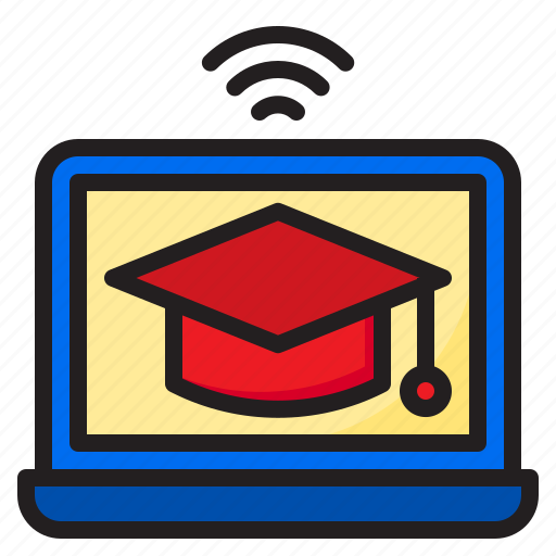 Online, learning, degree, graduate, education, laptop icon - Download on Iconfinder