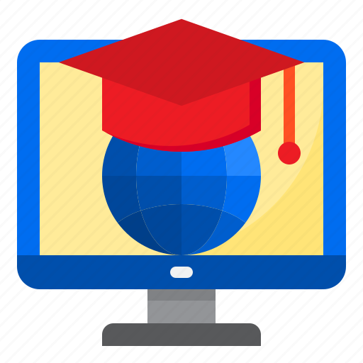 Online, learning, degree, computer, graduate, education icon - Download on Iconfinder